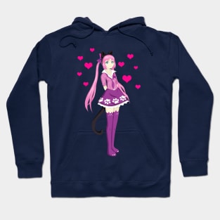 Pink Cat Girl Hoodie